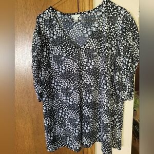 Floral Black and White Women's Top